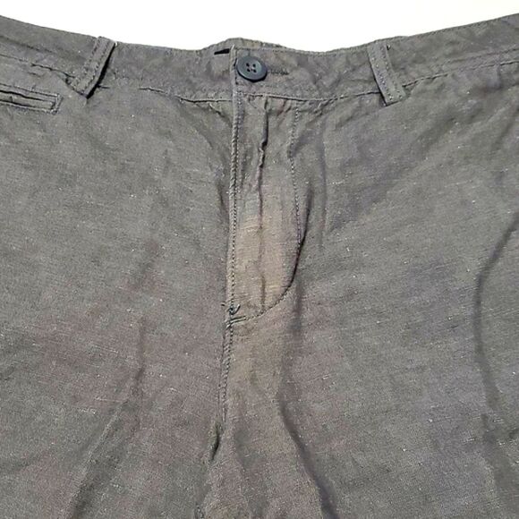 Express Gray Linen Blend Classic Fit Summer Boardwalk Shorts - Picture 3 of 10